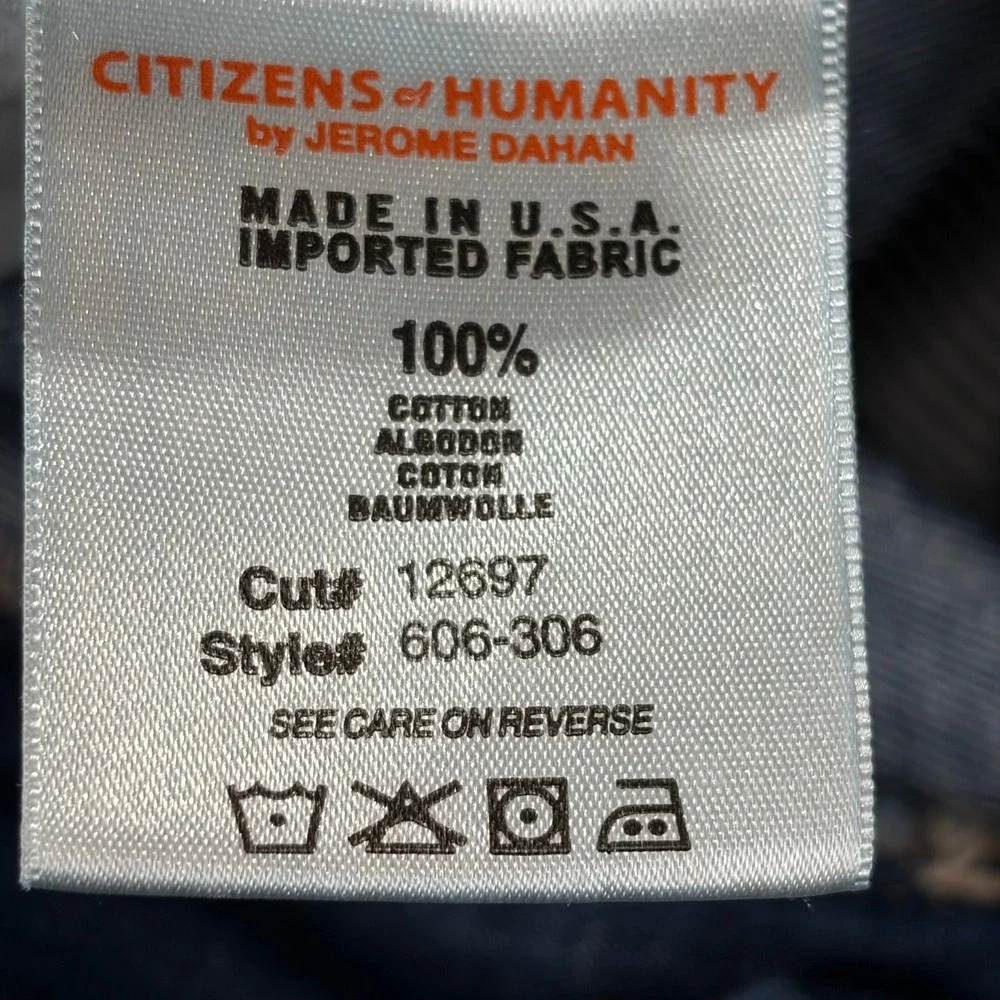 Citizens of Humanity Mens Jeans Straight Leg Blue Denim 38x32 12697 Style 606306
